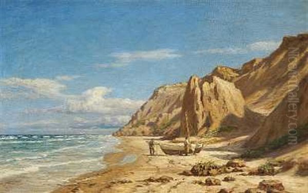 Parti Fra Lonstrup Strand Oil Painting by Niels Frederik Schiottz-Jensen