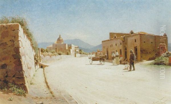 Bygata Med Figurer, Pompei Oil Painting by Niels Frederik Schiottz-Jensen