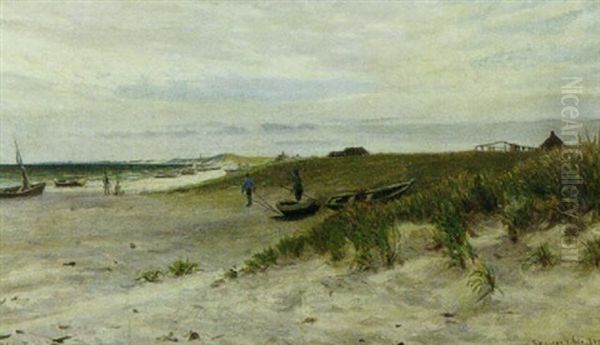 Strandparti, Skagen, Sommer Oil Painting by Niels Frederik Schiottz-Jensen