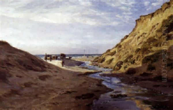 Aens Udlob I Havet, Lonstrup Oil Painting by Niels Frederik Schiottz-Jensen