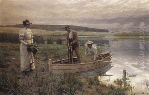 Fisketuren Endt Oil Painting by Niels Frederik Schiottz-Jensen