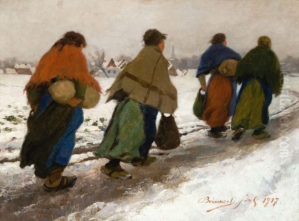 Au Marche Oil Painting by Joseph Bouuaert