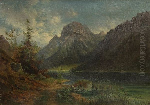 Klonthaler See Oil Painting by August Wilhelm Ferdinand Schirmer