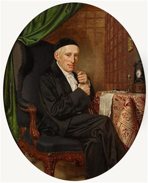 Gentleman In His Study Oil Painting by Georg Schirmer