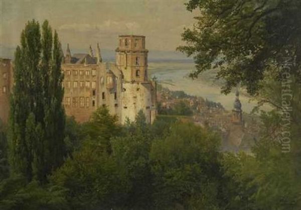 Blick Auf Heidelberg Oil Painting by Johann Wilhelm Schirmer