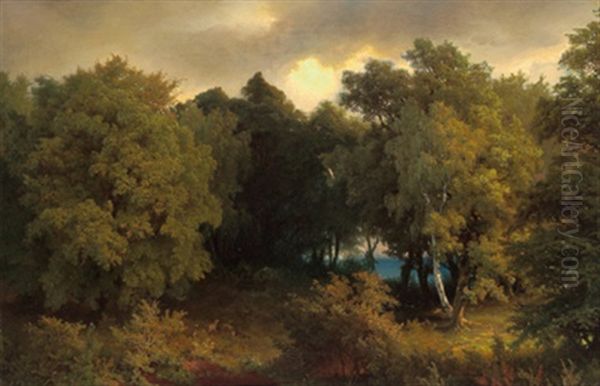 Waldlandschaft Oil Painting by Johann Wilhelm Schirmer