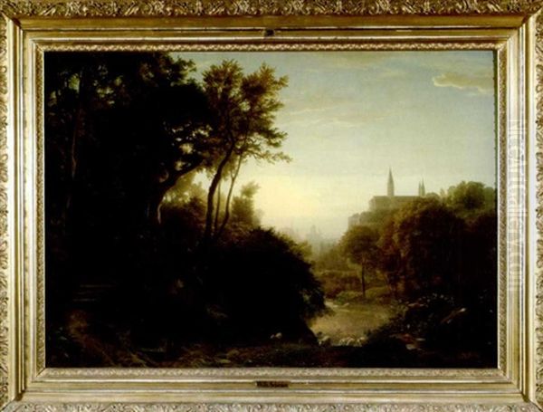 Morgenstimmung Oil Painting by Johann Wilhelm Schirmer