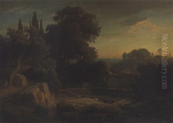 Sudliche Landschaft Oil Painting by Johann Wilhelm Schirmer