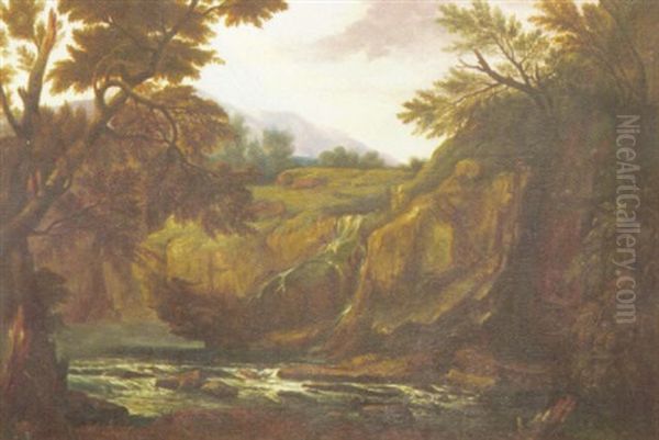 Flus Im Gebirge Oil Painting by Johann Wilhelm Schirmer