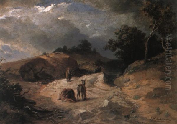 The Good Samaritan Oil Painting by Johann Wilhelm Schirmer