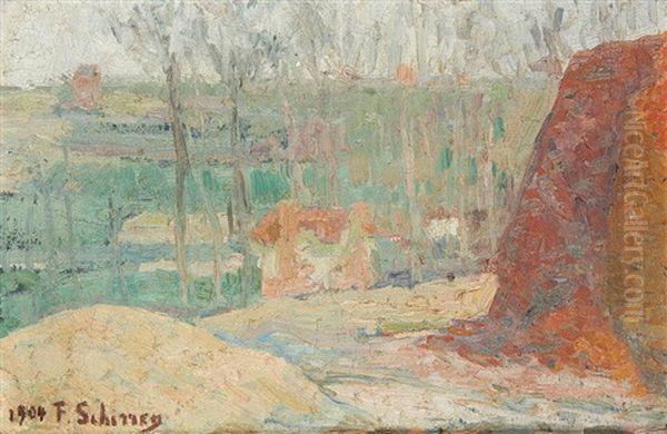 Paysage Et Visage (recto-verso) Oil Painting by Ferdinand Schirren