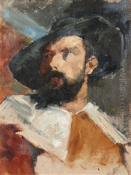 Portrait Of A Man Oil Painting by Helene Sofia Schjerfbeck