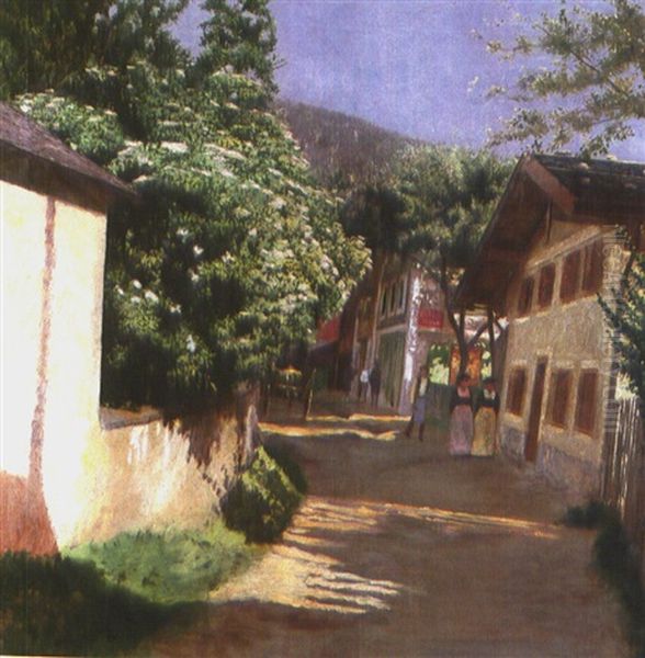 Bei Rattenberg In Tirol Oil Painting by Adolf Schlabitz