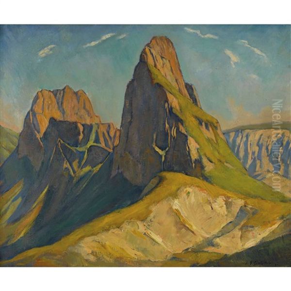 Fahlenturme Oil Painting by Ernst Emil Schlatter