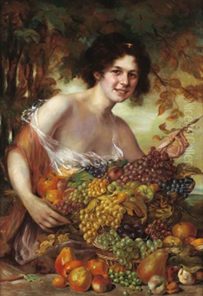 Madchen Mit Fruchten Oil Painting by Friedrich Schlegel