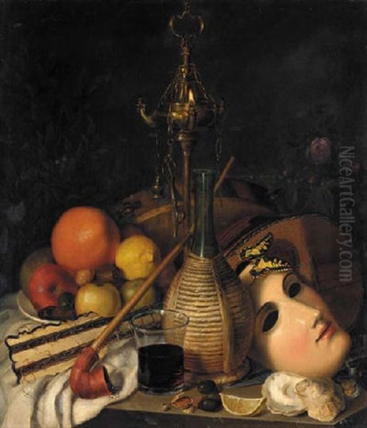 An Exotic Still Life Oil Painting by Friedrich August Schlegel