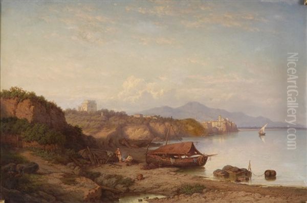 Blick Auf Vettuno Und Villa Borghese Von Pato Eanzo Aus Oil Painting by Julius Schlegel