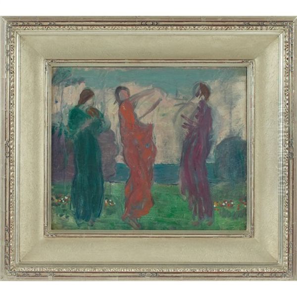 Three Women Oil Painting by William von Schlegell