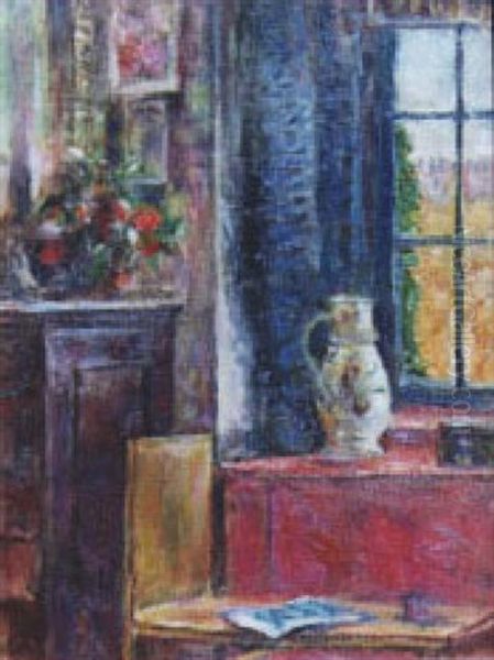 Jar By A Window Oil Painting by William von Schlegell