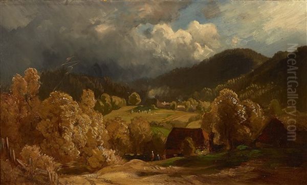 Gewitter Im Hochgebirge Oil Painting by Eduard Schleich the Elder