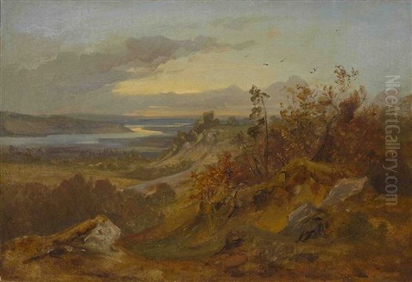 Blick Auf Das Isartal Oil Painting by Eduard Schleich the Elder