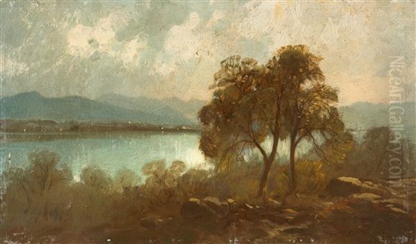 Herbstmorgen Am See Oil Painting by Eduard Schleich the Elder