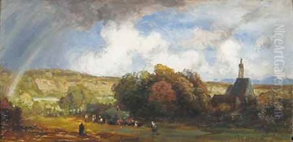 Thalkirchen Bei Munchen Oil Painting by Eduard Schleich the Elder