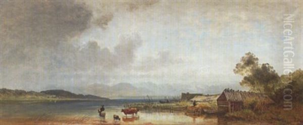 Am Starnberger See Oil Painting by Eduard Schleich the Elder