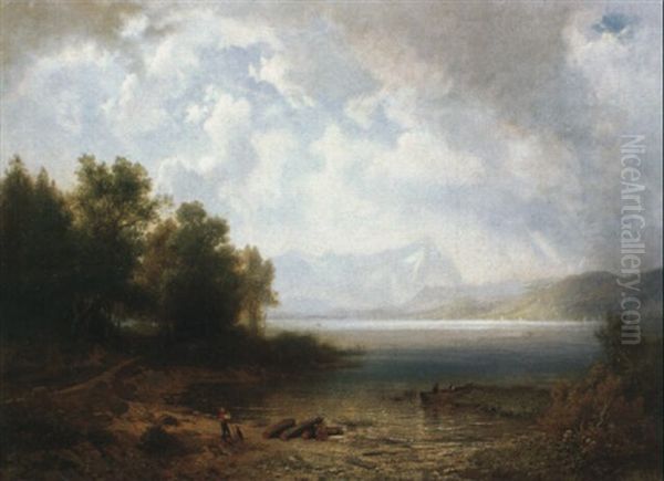 Am Starnberger See Oil Painting by Eduard Schleich the Elder