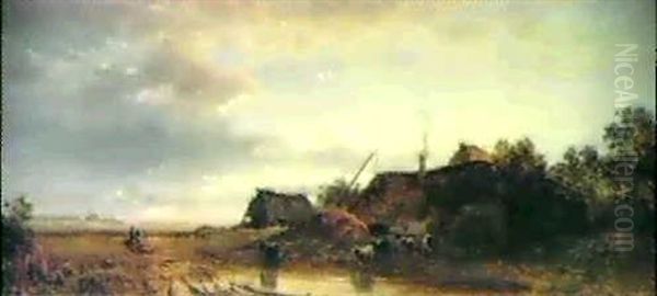 Morgenstimmung Oil Painting by Eduard Schleich the Elder