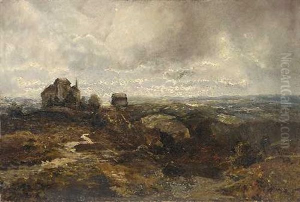 Landschaft Mit Aufziehendem Gewitter Oil Painting by Eduard Schleich the Younger