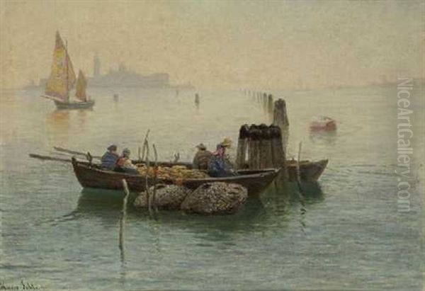 Ein Morgen In Der Lagune Von Venedig Oil Painting by Hans Schleich