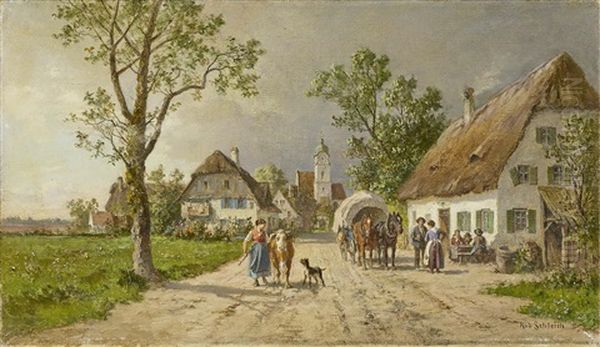 Village Street Scene by Robert Schleich