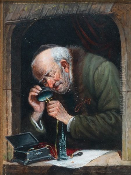 The Pawnbroker Oil Painting by Carl Schleicher