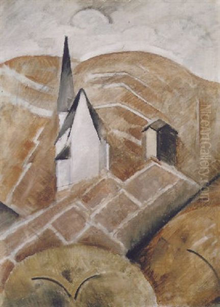 Stuttgarter Kirche In Den Weinbergen Oil Painting by Oskar Schlemmer