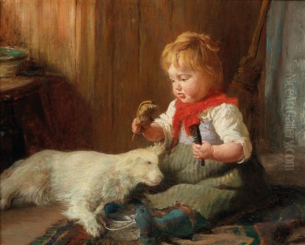 The Young Hairdresser Oil Painting by Felix Schlesinger