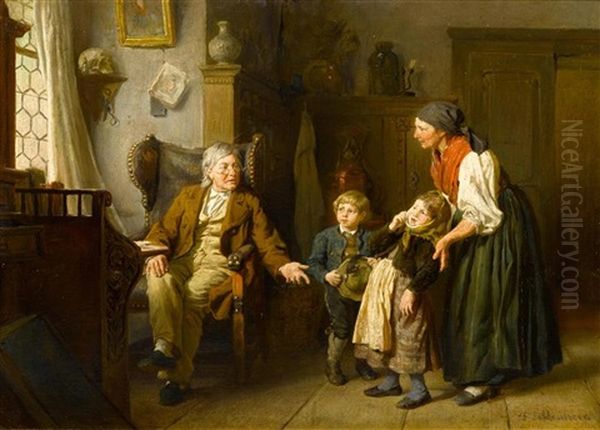 Seeing The Doctor Oil Painting by Felix Schlesinger