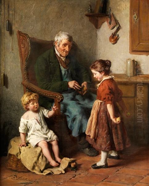 Beim Grossvater Oil Painting by Felix Schlesinger