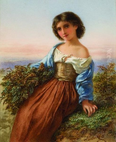 The Fern Gatherer Oil Painting by Agnes Rose Bouvier