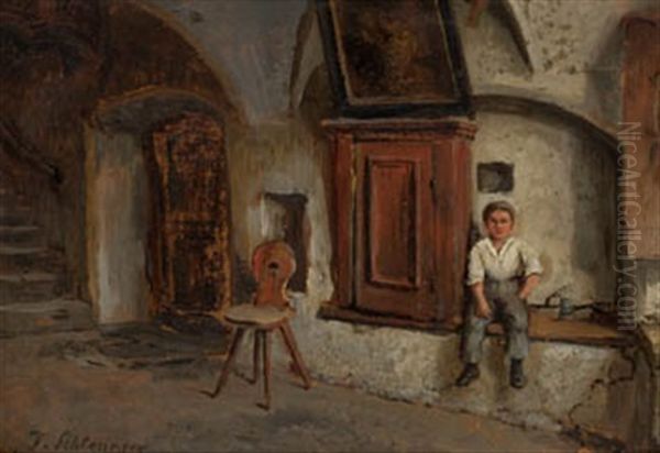 Nino En Interior Oil Painting by Felix Schlesinger