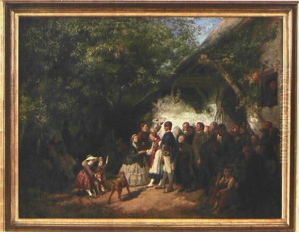 Die Hochzeitsgesellschaft Oil Painting by Felix Schlesinger