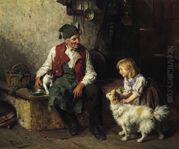 Die Zwei Freunde Oil Painting by Felix Schlesinger