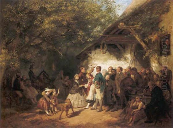 Die Hochzeitsgratulanten Oil Painting by Felix Schlesinger