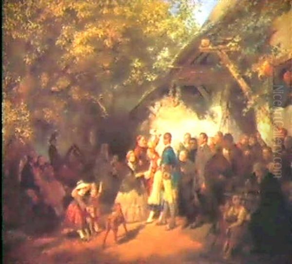 Die Hochzeitgratulanten Oil Painting by Felix Schlesinger