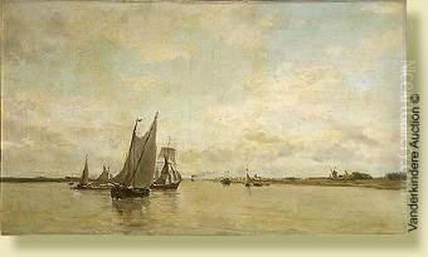 L'estuaire Oil Painting by Arthur Bouvier