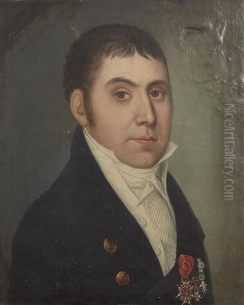 Portrait D'homme Aux Decorations Oil Painting by Johann Schlesinger