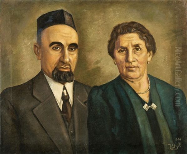 The Artist's Parents Oil Painting by Shmuel Schlesinger