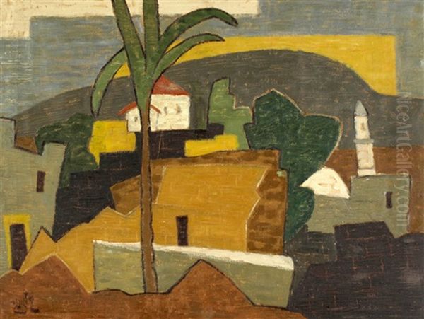 Ein Hod Oil Painting by Shmuel Schlesinger