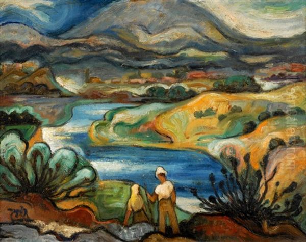 Figures In The Landscape by Shmuel Schlesinger