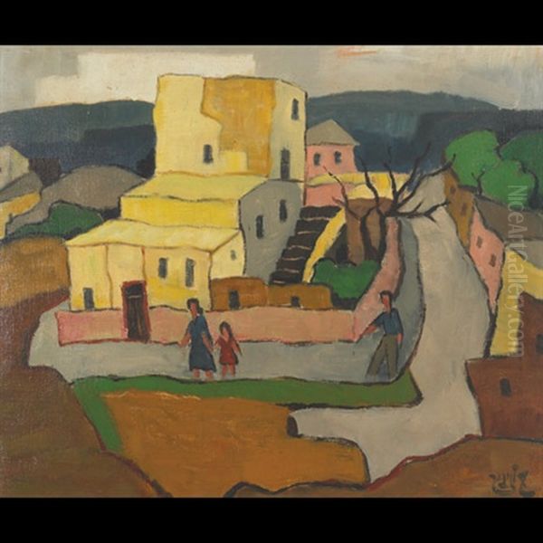 Sanhedria, Jerusalem Oil Painting by Shmuel Schlesinger